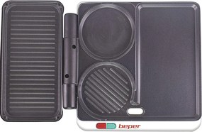 Resigilat: Gratar electric multifunctional Beper P101CUD500 4в1, 1000 W, 4 zone de gatit, Acoperire antiaderenta, Rosu