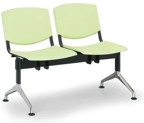 Bancă din plastic de design, 2 locuri, verde