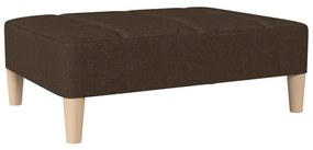 Canapea extensibila 2 locuri, cu taburet, maro inchis, textil Maro inchis, Cu scaunel pentru picioare