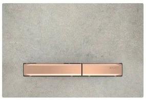 Clapeta actionare rezervor wc Geberit, beton detalii rose gold, Sigma50 Beton detalii rose/gold