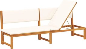 vidaXL Șezlong Ulei Natural 200 x 57 x 75cm Lemn masiv de acacia
