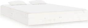 vidaXL Cadru de pat King Size, alb, 150x200 cm, lemn masiv