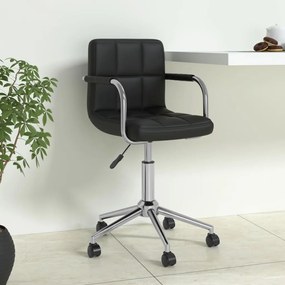 334812 vidaXL Scaun de birou rotativ, negru, piele ecologică