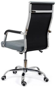 Scaun birou din piele ecologică și baza metalică OFF 319 gri