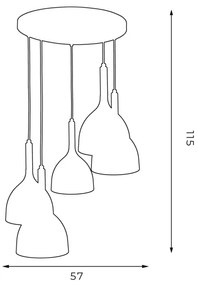Lustră pe cablu NOAK WOOD 5xE27/60W/230V