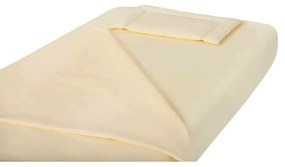 Lenjerie patut bebe, SomnART, cearceaf pat 60x120x10 cu elastic, cearceaf pilota 80x110, perna joasa 20x35, Galben