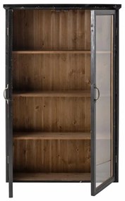 Vitrina negra, din lemn cu aspect vintage, Hazem