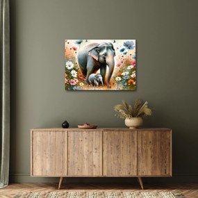 Tablou - Mama elefant, acuarelă (70x50 cm)