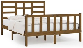3107621 vidaXL Cadru de pat King Size, maro miere, 150x200 cm, lemn masiv