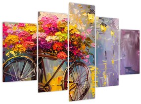 Tablou - Roată cu flori (150x105 cm)