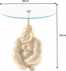 Masuta auxiliara design unicat Kong 45cm, auriu