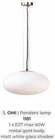 Lustra suspendata moderna Omi auriu, 40cm