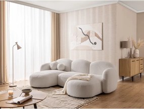 Colțar crem cu tapițerie din țesătură bouclé (în formă de "U") Orbit – Ropez