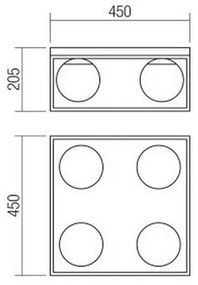 Plafonieră ZODIAC 4xE14/28W/230V Redo 01-3055