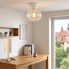 BRILAGI - Plafonieră LED RETRO GLASS 1xE27/60W/230V Ø 18 cm alb/transparent