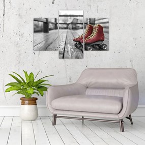 Tablou cu pantofi cu role vechi roșii (90x60 cm)