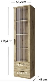Vitrină Deloris 1W3S (Stejar navarra). 1052883