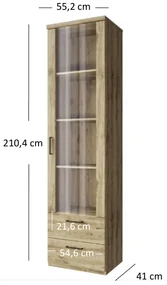 Vitrină Deloris 1W3S (Stejar navarra). 1052883
