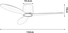 ZEVENTI - Ventilator de tavan LED VENTORA, 24W, 230V, Wi‑Fi Tuya, negru + telecomandă