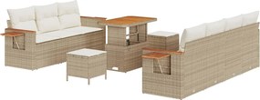 vidaXL Set de canapele pentru grădină 13 pcs Bej și crem poliratan