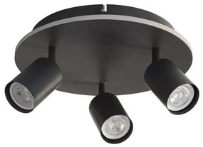 Plafoniera cu 3 spoturi metal negru San Diego