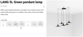Lustra cu 5 Pendule design industrial LANG verde
