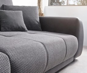 Canapea extensibilă dumonde cu 2 lăzi de depozitare si sezut confortabil din spuma high-density, Verona Magma Black 310x100 cm