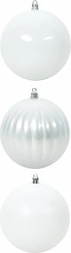 vidaXL Set de globuri de Crăciun XXL 3 pcs Alb Plastic