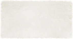 vidaXL Covor din Lână Faux Tafalla Alb 80 x 150 cm Poliester