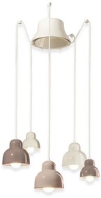 Lustra cu 5 pendule design italian realizat manual din ceramica BERIMBAU Mix