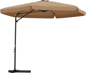 vidaXL Umbrelă de soare de grădină, stâlp din oțel, taupe, 300 cm