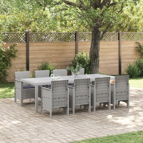 vidaXL Set de Dining în Aer Liber 9 pcs Alb 250 x 100 x 73 cm Plastic
