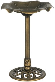 Outsunny Bain d'oiseaux Abreuvoir, mangeoire pour Oiseaux bassin forme frunză de lotus, dim. Ø 50 x 71H cm polipropilenă Bronz | Aosom Romania