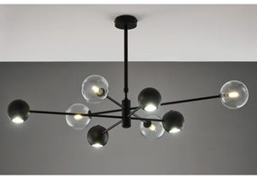 Lustră pe tijă Jupiter 1996 MOKA 4xGU10/10W/230V + 4xG9/10W/230V negru/transparent