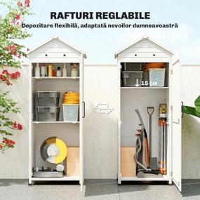 Outsunny Căsuță de Grădină din Lemn, Depozit cu Rafturi Reglabile și Acoperiș Zincat | Aosom Romania