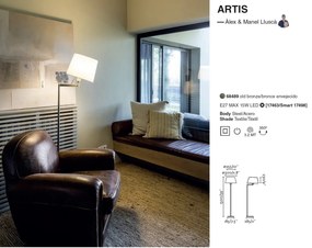 Lampadar / Lampa de podea design elegant ARTIS bronz/alb