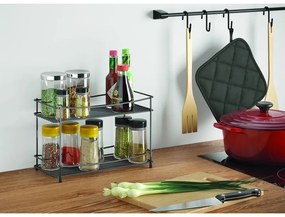 Raft cu 2 polițe pentru codimente Metaltex Lava, negru