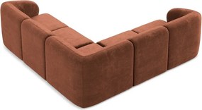 Colțar teracotă cu tapițerie din chenille Lani – Makamii