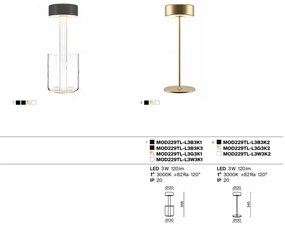 Lampa portabila cu baterii AI design auriu