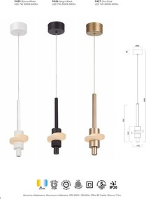 Lustra, Pendul LED din aluminiu si alabastru, Betty auriu