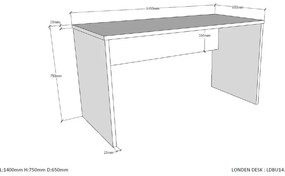 Birou pentru copii Vipack London, alb