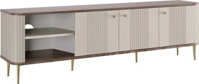 Dulap TV Vesper 3D 187 cm - cașmir / nuc / picioare aurii