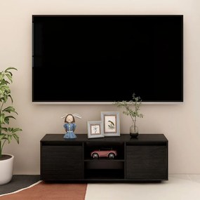 Comoda TV, negru, 110x30x40 cm, lemn masiv de pin