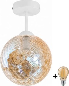 BRILAGI - LED Přisazený lustr R GLASS 1xE27/60W/230V Ø 17 cm alb/bej fumuriu