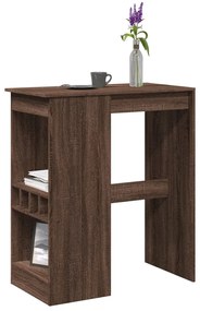 vidaXL Masă bar cu rafturi stejar maro 90x47,5x103,5 cm lemn prelucrat