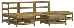 3186318 vidaXL Set mobilier relaxare de grădină, 6 piese, lemn de pin tratat