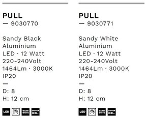 Spot LED aplicat directionabil diametru 8cm PULL negru, NVL-9030770