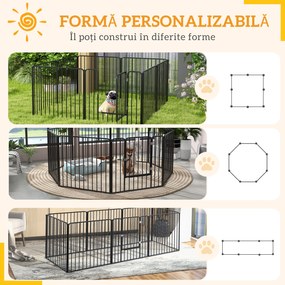 Pawhut tarc Joaca Caini – 6 Panouri Metalice, Rezistent Interior/Exterior | Aosom Romania