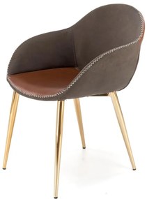 Scaun K304 piele ecologica gri maro