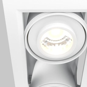 Corp incastrabil cu 2 spoturi LED directionabile Metal Modern alb